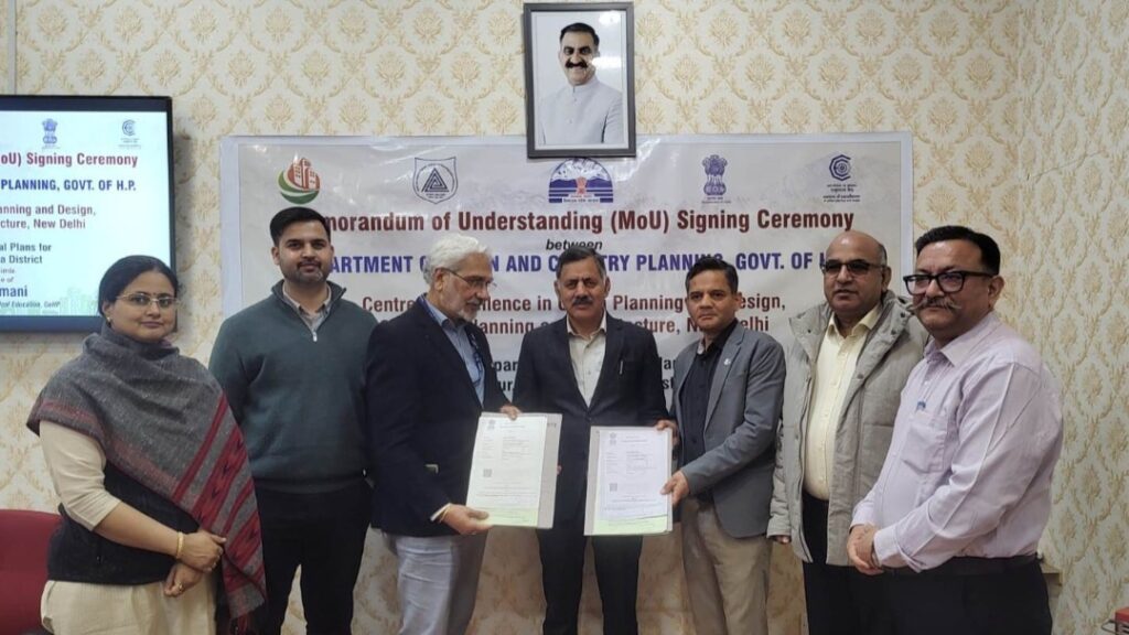 MoU inked for planned urbanization between Himachal government and SPA MoU inked for planned urbanization between Himachal government and SPA HIMACHAL HEADLINES