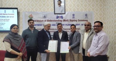 MoU inked for planned urbanization between Himachal government and SPA HIMACHAL HEADLINES
