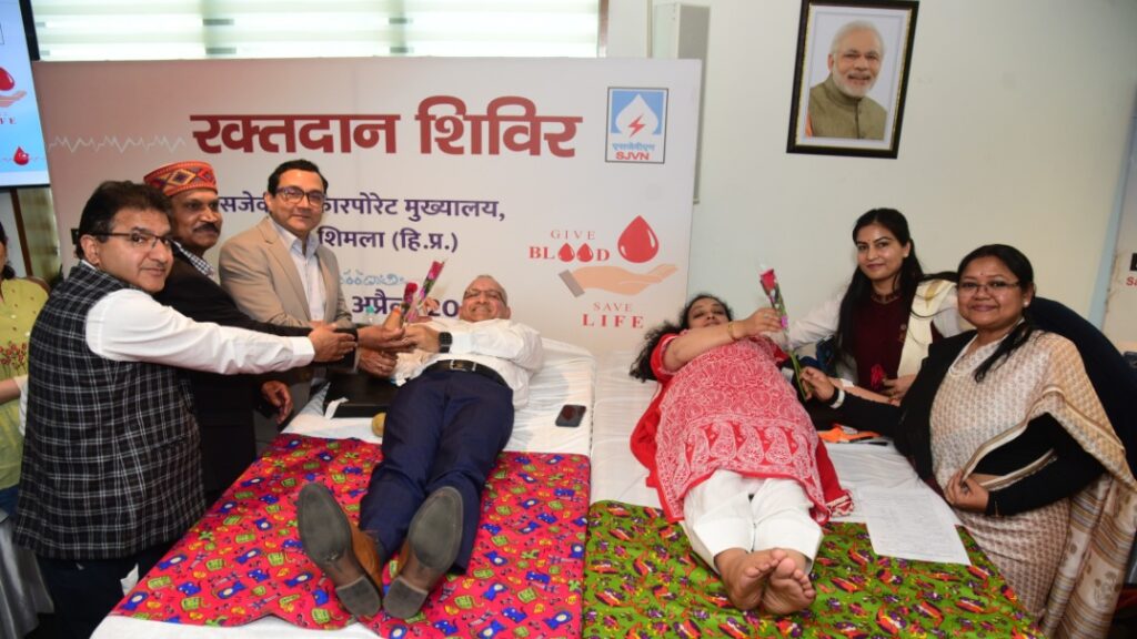 SJVN organized Blood Donation Camp at Corporate Headquarters, Shimla HIMACHAL HEADLINES