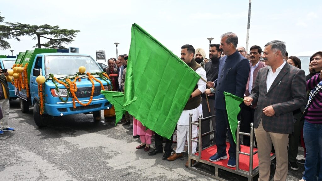 Sukhu flags off electric waste collection vehicles in Shimla Sukhu flags off electric waste collection vehicles in Shimla HIMACHAL HEADLINES