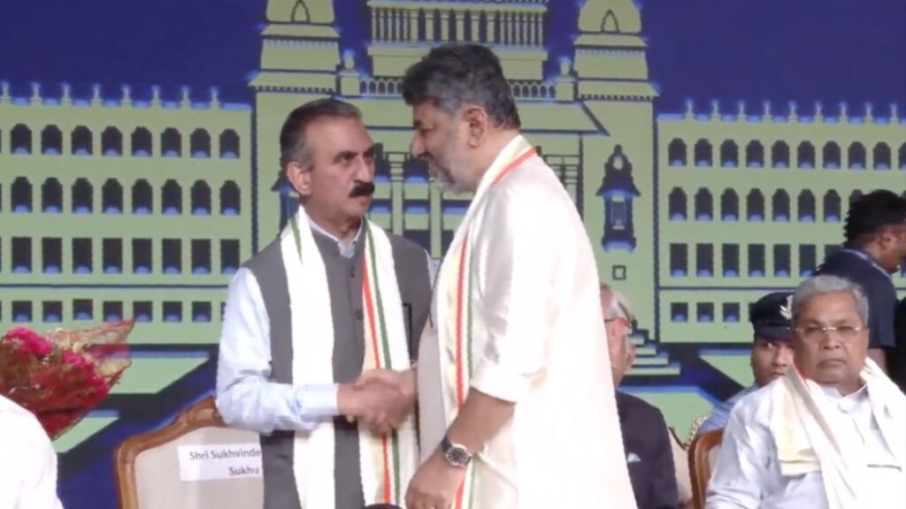Sukhu congratulates D.K. Shivakumar on taking oath as Karnataka Chief Minister HIMACHAL HEADLINES