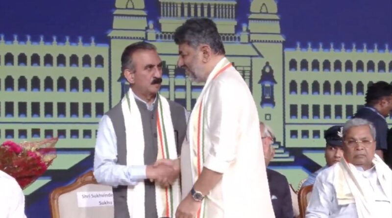 Sukhu congratulates D.K. Shivakumar on taking oath as Karnataka Chief Minister HIMACHAL HEADLINES