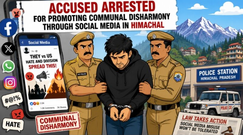 Accused arrested for promoting communal disharmony through Social Media HIMACHAL HEADLINES