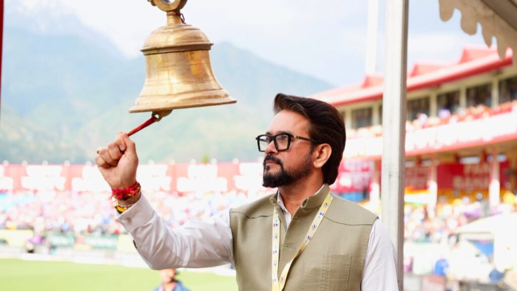 Anurag Singh Thakur Rings the Bell to Inaugurate the ODI Match HIMACHAL HEADLINES