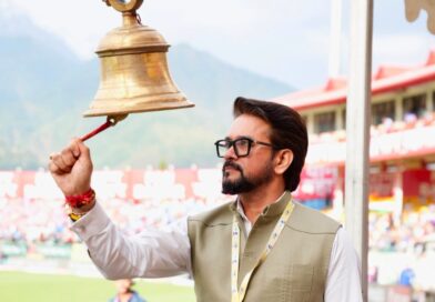 Anurag Singh Thakur Rings the Bell to Inaugurate the ODI Match