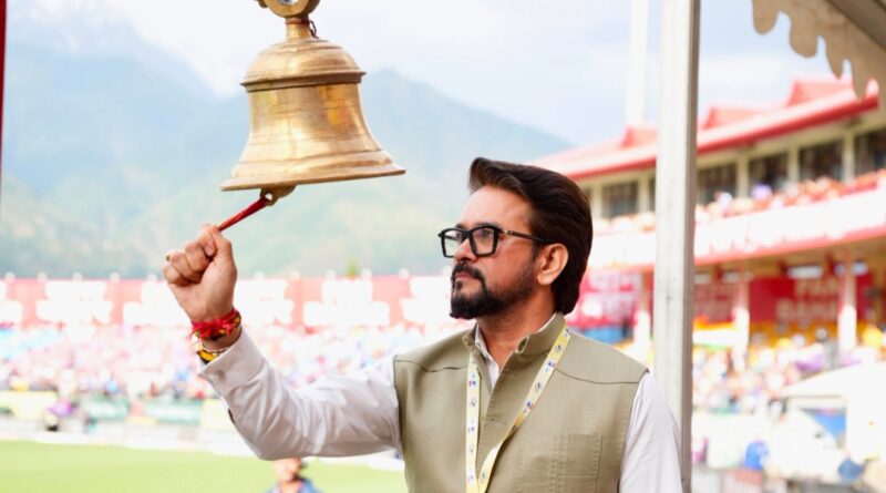 Anurag Singh Thakur Rings the Bell to Inaugurate the ODI Match