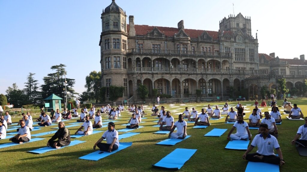 Mass Yoga Session Organised at the IIAS Shimla on International Yoga Day HIMACHAL HEADLINES