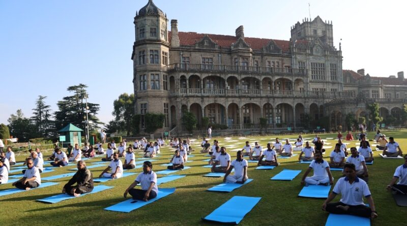 Mass Yoga Session Organised at the IIAS Shimla on International Yoga Day HIMACHAL HEADLINES