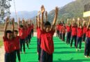 Hundreds of children practiced yoga at Peeran School on Yoga Day