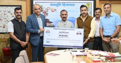 HPPTCL contributes Rs. 95 lakh towards Sukh Ashray Kosh HIMACHAL HEADLINES