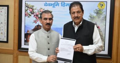 Ram Lal Thakur thanks CM for restoring streams in Naina Devi Ji and Jukhala colleges HIMACHAL HEADLINES