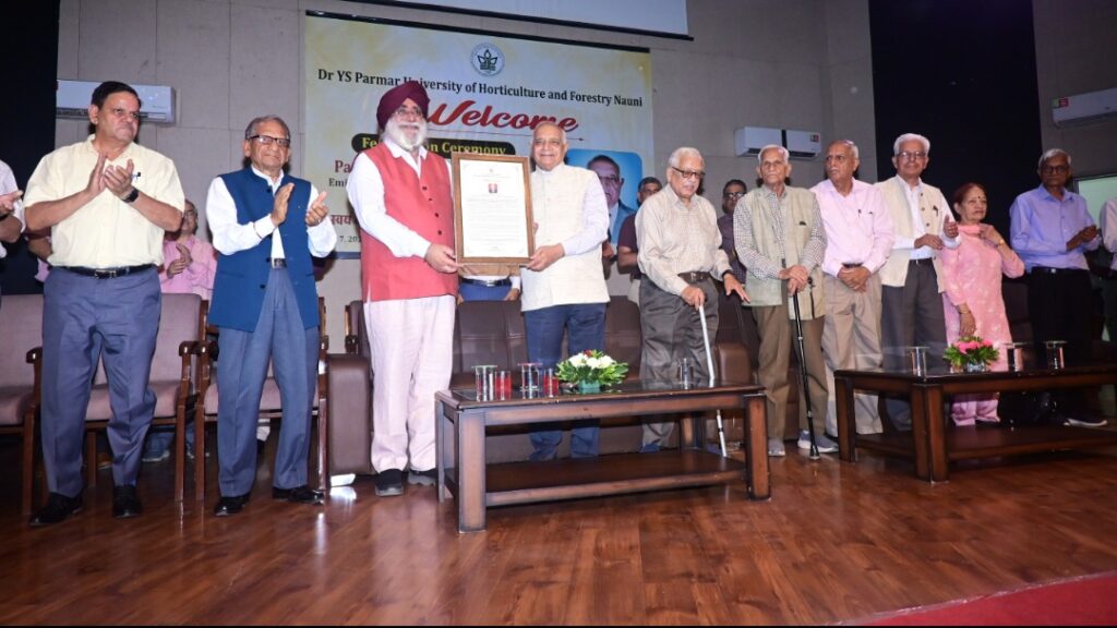 UHF varsity Confers Citation of Honour on Prof. Prem Lal Gautam HIMACHAL HEADLINES