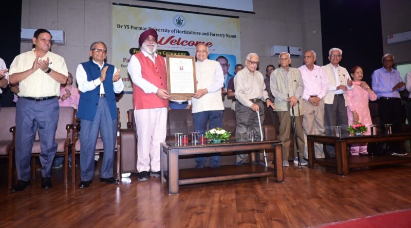 UHF varsity Confers Citation of Honour on Prof. Prem Lal Gautam HIMACHAL HEADLINES