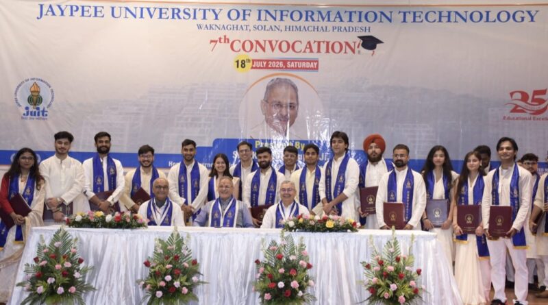 JUIT Celebrates its 7th Convocation Ceremony with Academic Grandeur JUIT Celebrates its 7th Convocation Ceremony with Academic Grandeur HIMACHAL HEADLINES