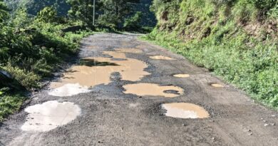 Ten kilometers of the Chhalanda-Peeran road has turned into potholes HIMACHAL HEADLINES