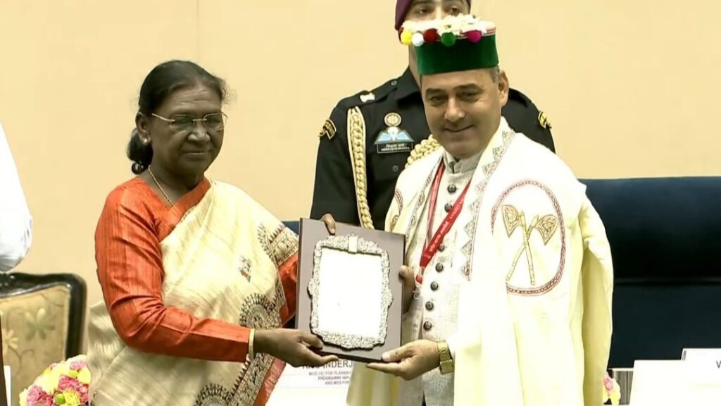 Sangeet Natak Akademi Award presented to Dr. Jogendra Habi by the President Sangeet Natak Akademi Award presented to Dr. Jogendra Habi by the President HIMACHAL HEADLINES