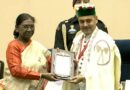 Sangeet Natak Akademi Award presented to Dr. Jogendra Habi by the President