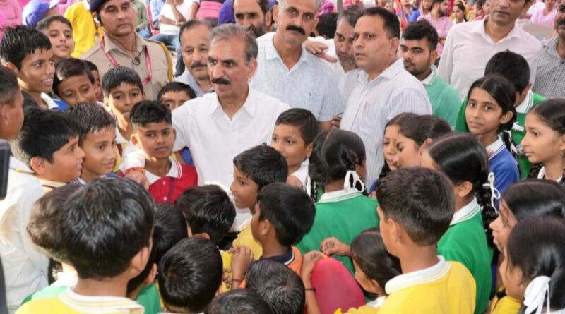 Sukhu interacts with students at GSSS Rail HIMACHAL HEADLINES