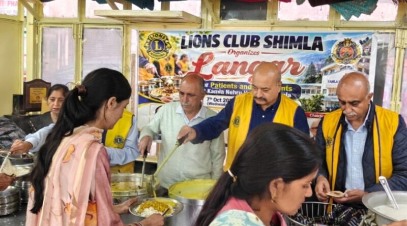Lions Club Shimla Brings Food and Hope to Kamla Nehru Hospital
