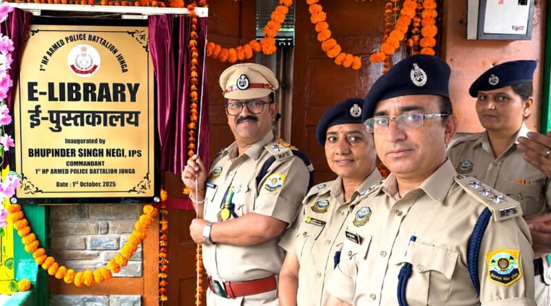 Modern e-library inaugurated at Junga Police Battalion, youth to get free facility HIMACHAL HEADLINES