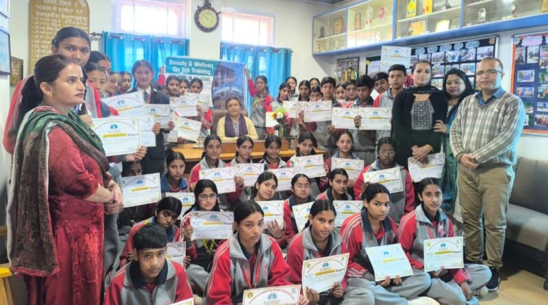 55 students of Mashobra School took practical training in Beauty and Wellness
