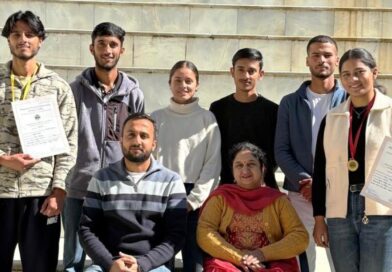 Bhavana of Chail-Koti College won the gold medal in Taekwondo