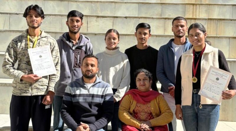 Bhavana of Chail-Koti College won the gold medal in Taekwondo